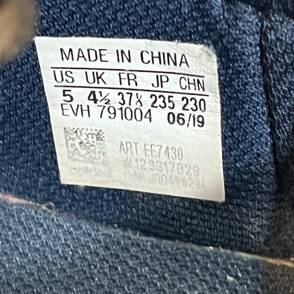 Girls Adidas U Path Run Navy Pink Sneakers - Picture 10 of 11